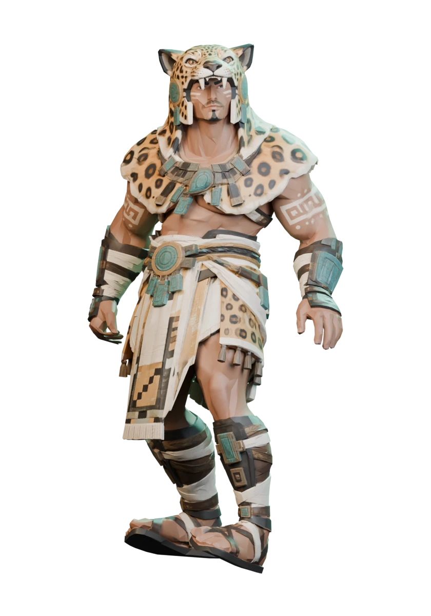 Modelo 3D de Guerrero Jaguar
