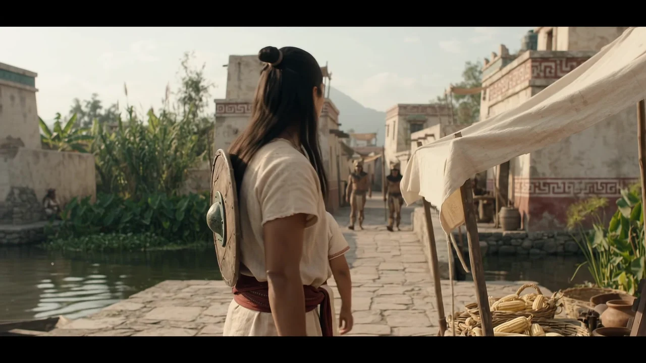 El joven guerrero antes del llamado de los dioses, escena conceptual del teaser